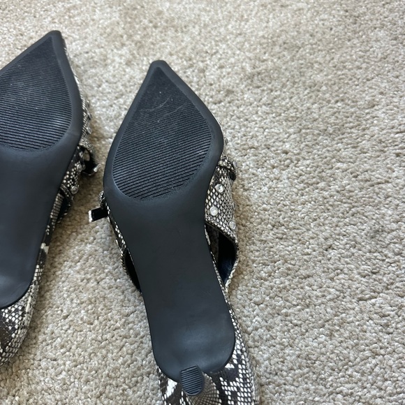 Madden Girl Snake Print Krystal Slingback Kitten Heels - Picture 5 of 5